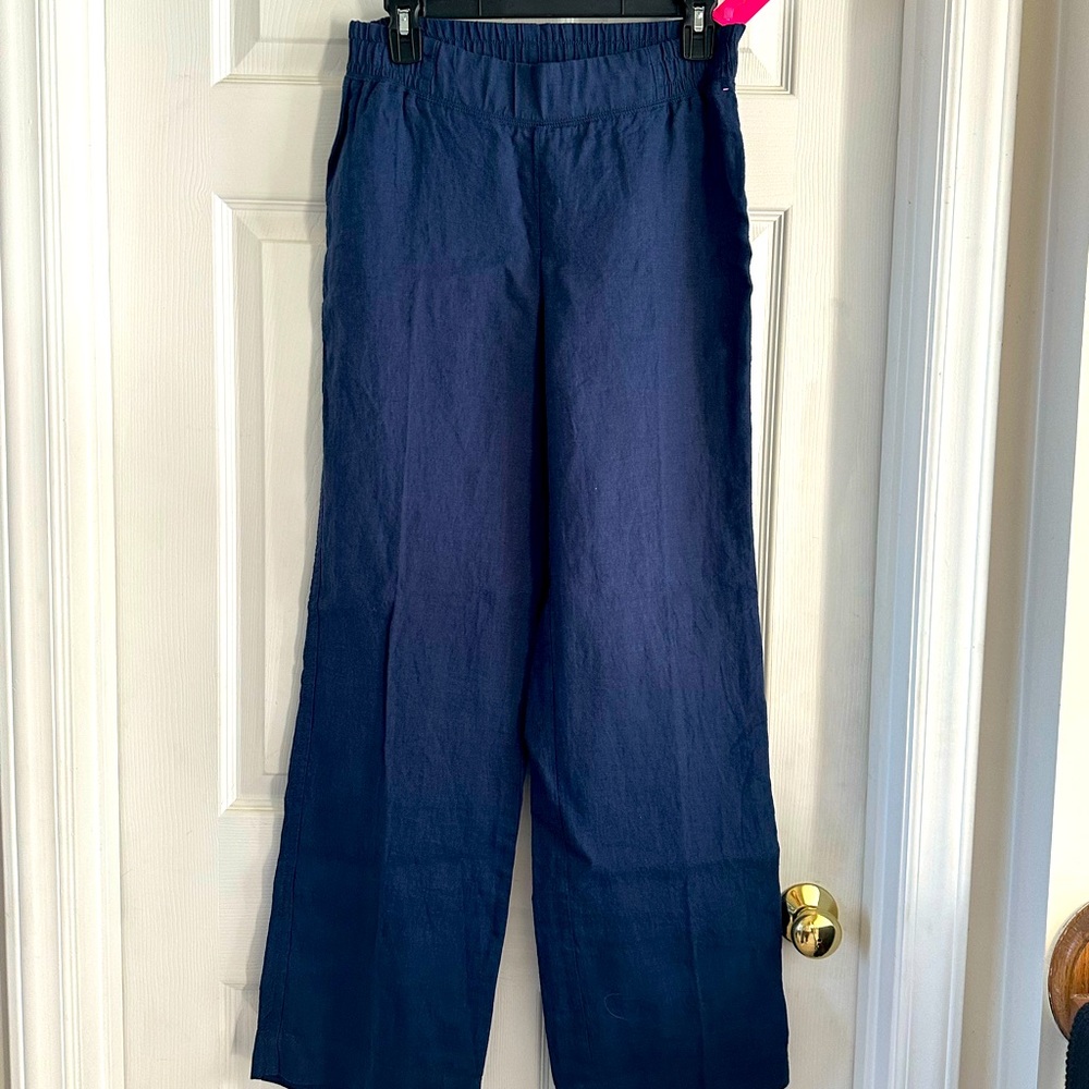 Navy Blue Wide-Leg Pants